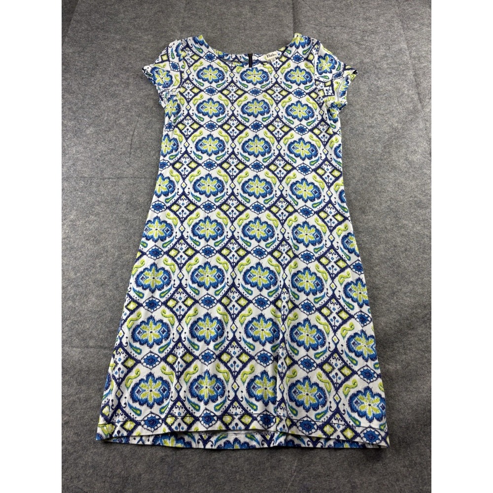 Hatley Womens M Knit Geometric Viscose Floral Shift Knee‎ Length Dress Casual